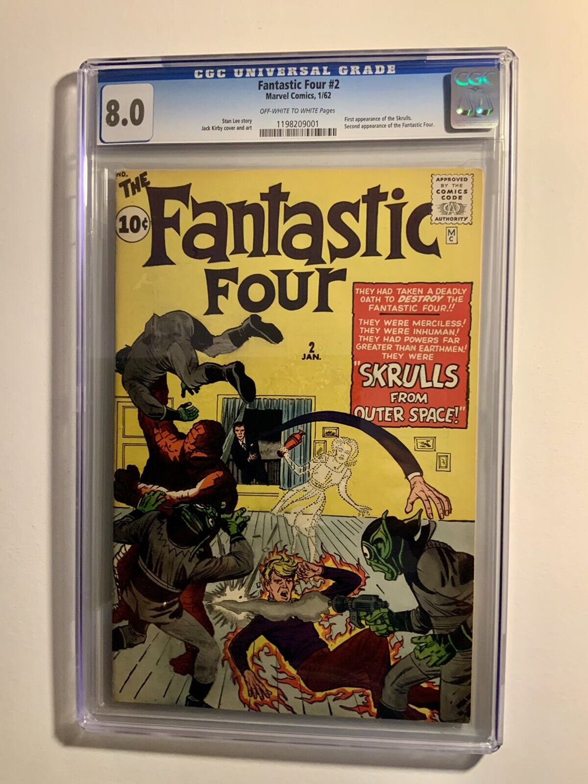 Fantastic Four #2 CGC 8.0 OW-W Pages Skrulls 1st App.; 2nd App. Fantastic Four