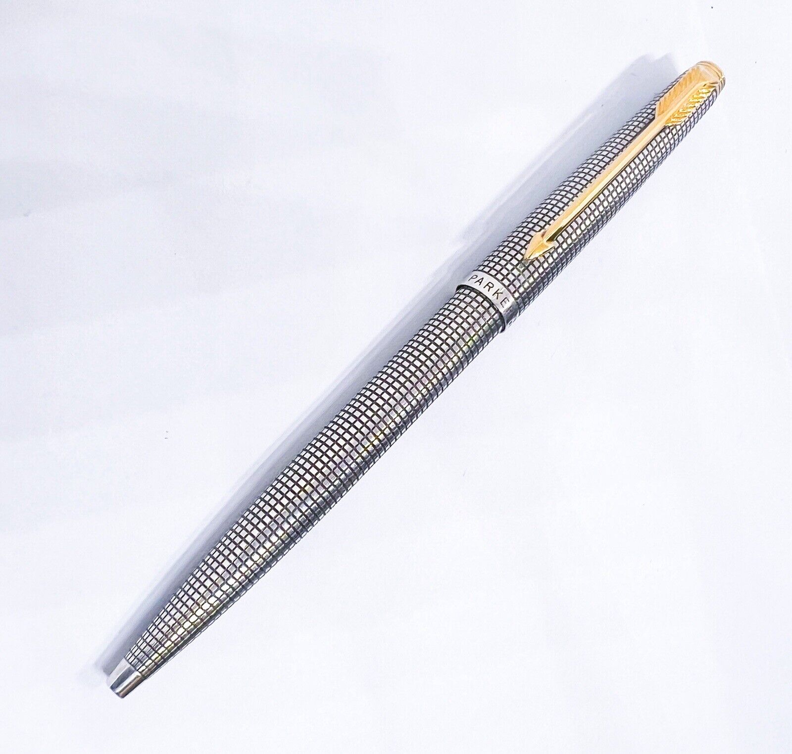 PARKER 75 Flat Top Early Ver. Sterling Silver 925  Ballpoint Pen 