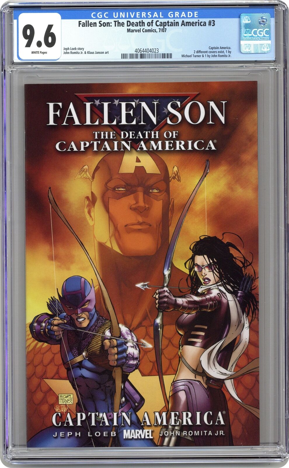 Fallen Son Death of Captain America #3B Turner Variant CGC 9.6 2007 4064404023