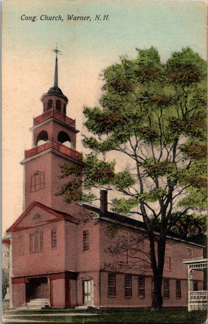 1915. WARNER, NH. CONG. CHURCH. POSTCARD.