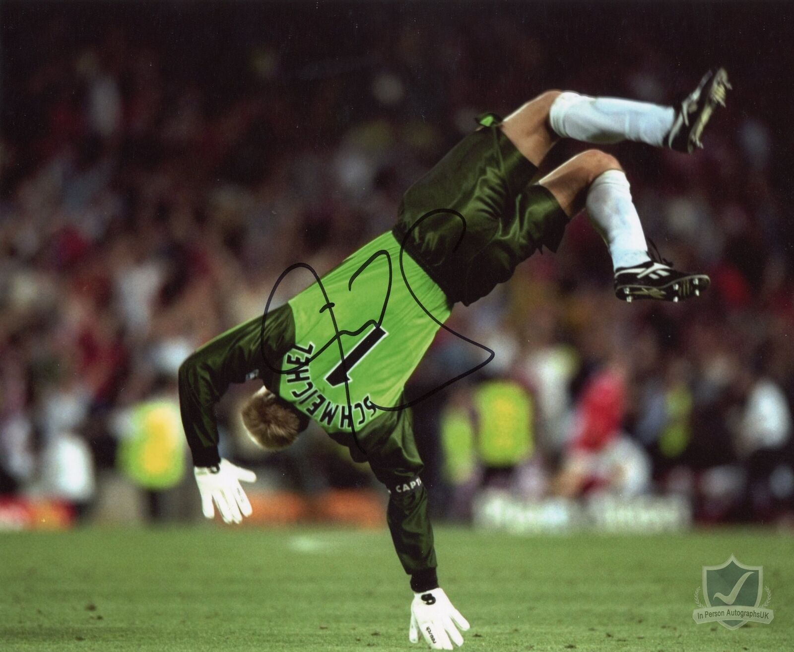 Peter Schmeichel MANCHESTER UNITED Signed 10x8 Photo OnlineCOA AFTAL