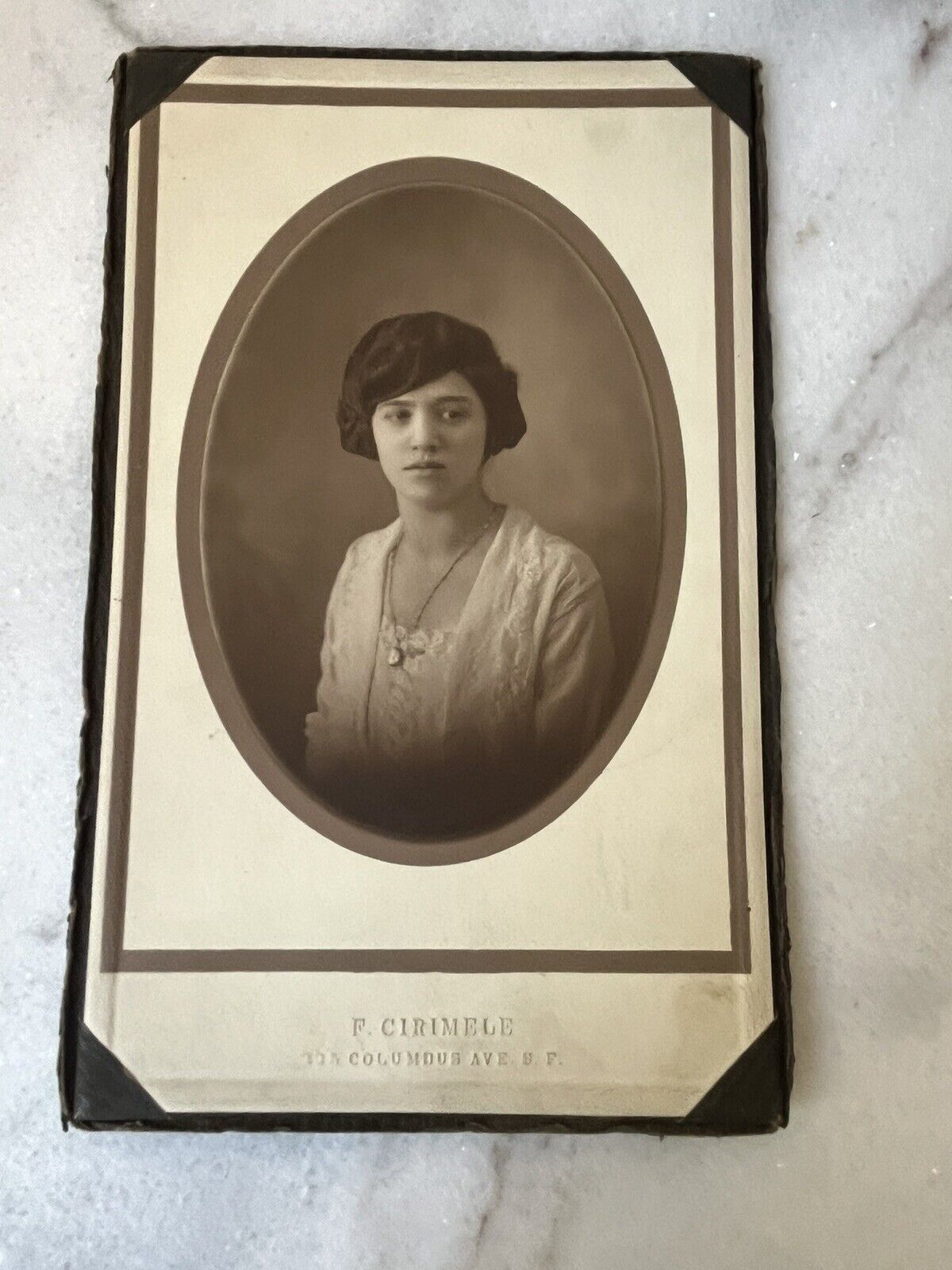 Cabinet Card Photograph Women oval Photography Antique 8”x6”