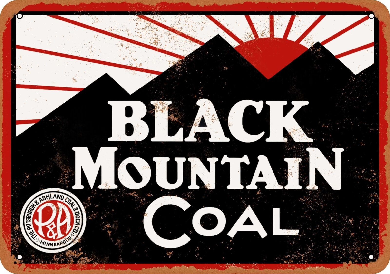 Metal Sign - P&A Mountain Black Coal -- Vintage Look