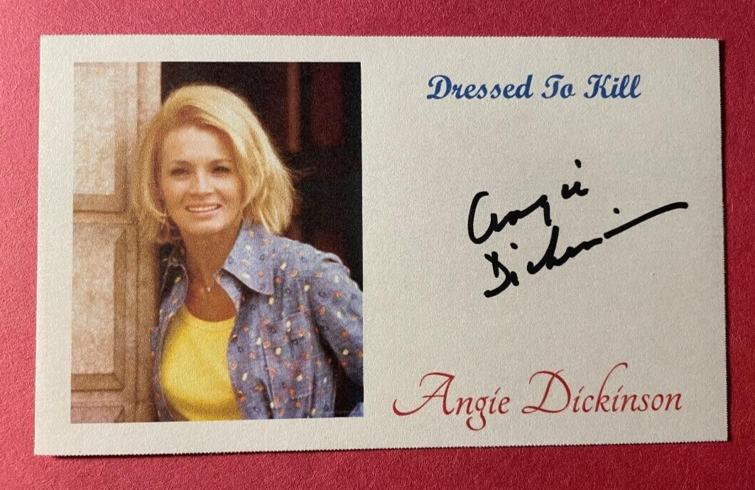 SIGNED ANGIE DICKINSON INDEX INDEX CARD - DRESSED TO KILL