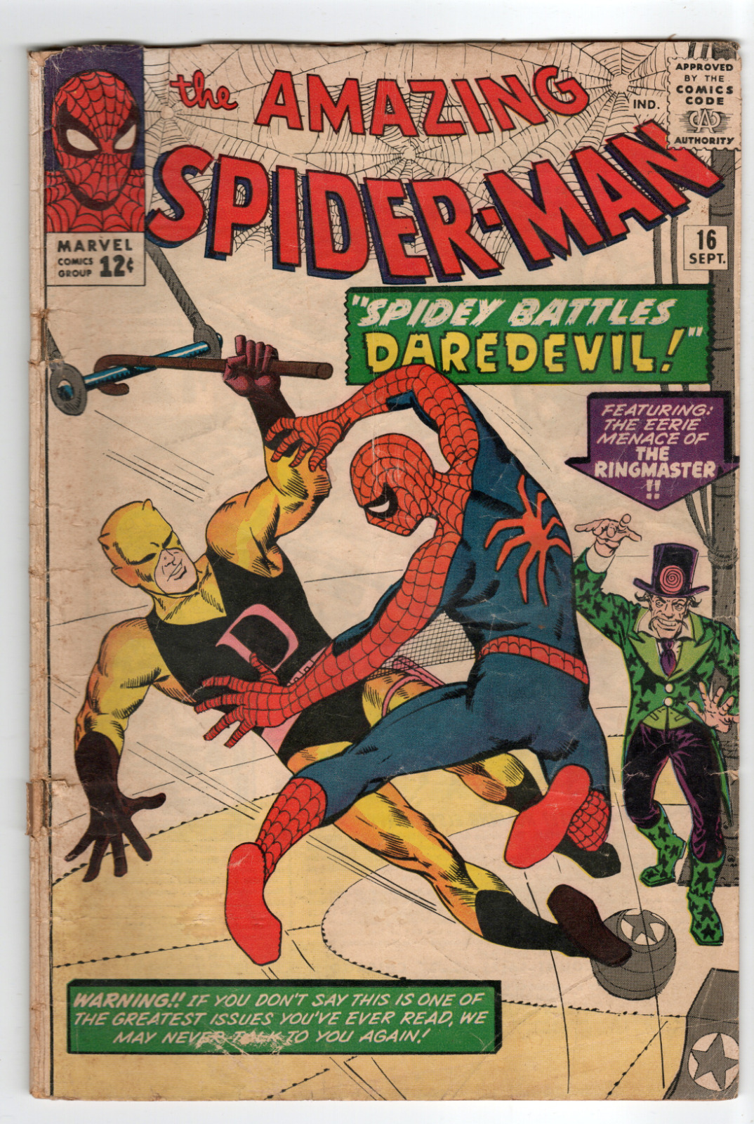 Amazing Spider-Man #16 Marvel Comics 1964 1st Meeting Daredevil and Spider-Man