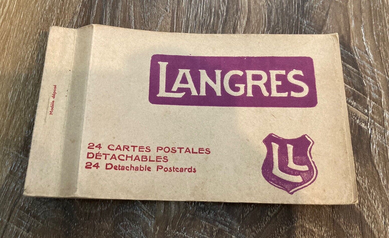 Langres France Commune Haute-Marne 1920s Postcard Book 24 Ct English French