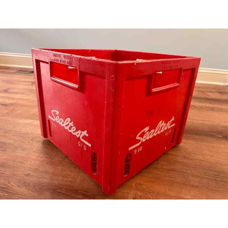 Vintage 1968 Sealest Red Plastic Milk Crate 