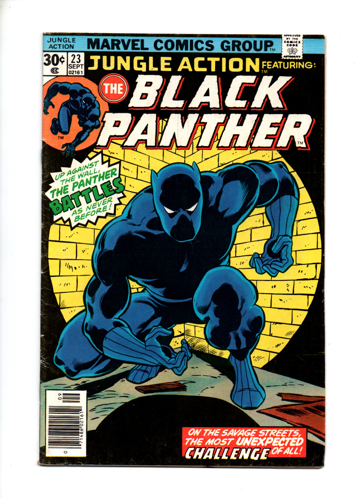 JUNGLE ACTION FEATURING: BLACK PANTHER #23 (09/76) BYRNE CVR DAREDEVIL APP