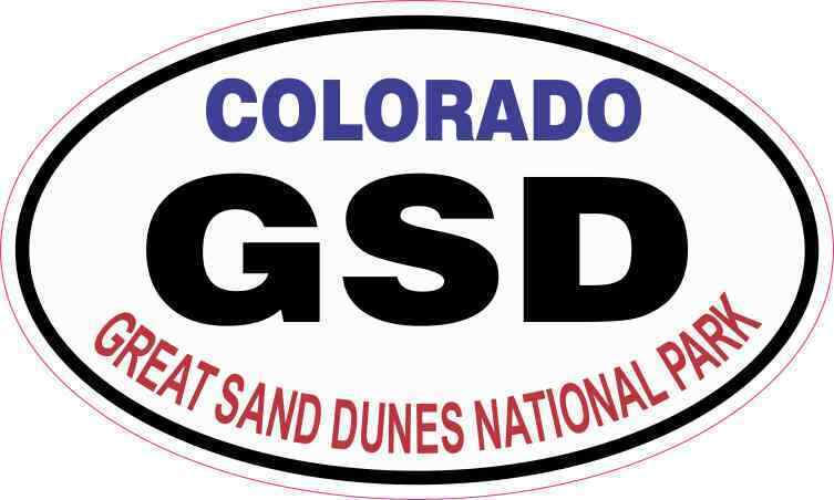 5 x 3 Oval Great Sand Dunes National Park Sticker Car Truck Vehicle Bumper Decal