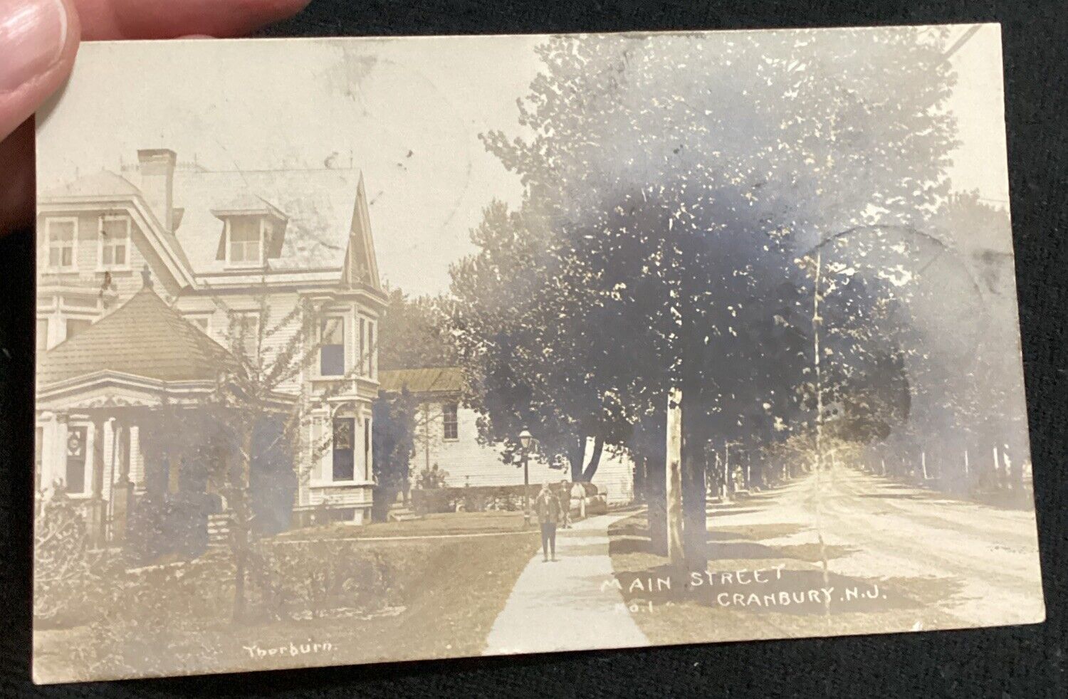 Main Street RPPC Cranbury New Jersey Real Photo Postcard Vintage