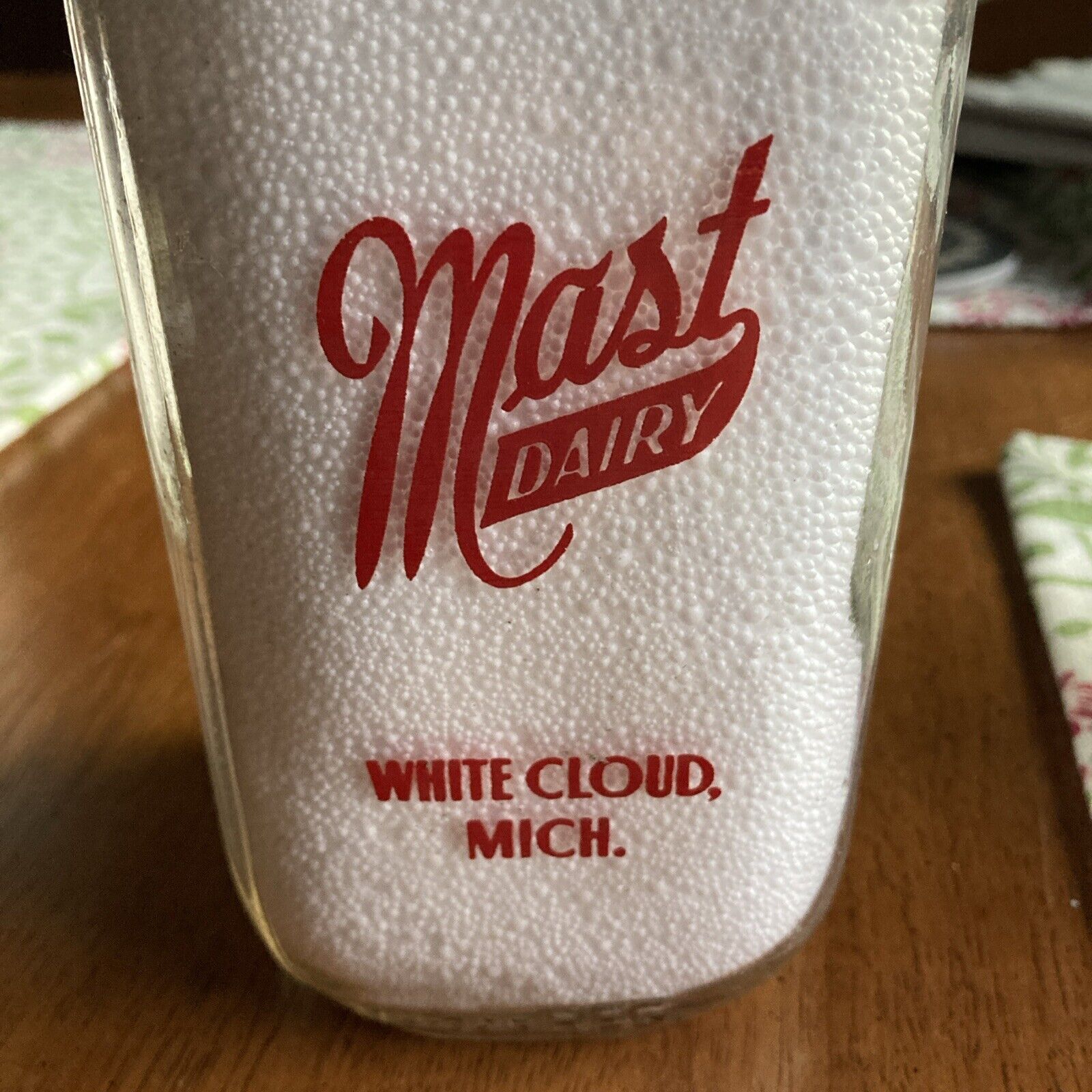 Vintage & Rare Mast Dairy One Quart Bottle, White Cloud, Michigan