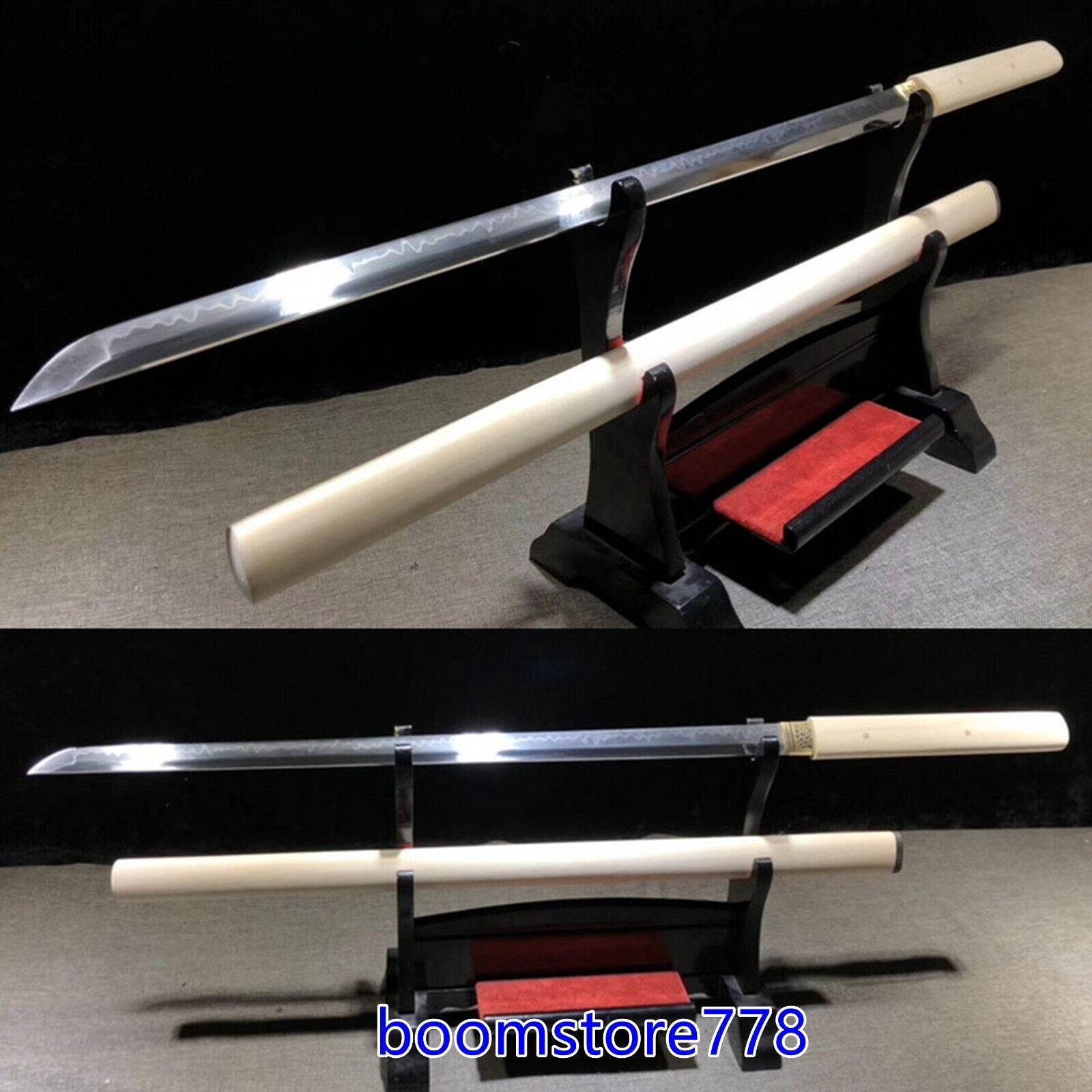 Handmade T10 Steel Clay Tempered Japanese Zatoichi Straight Sword Sharp