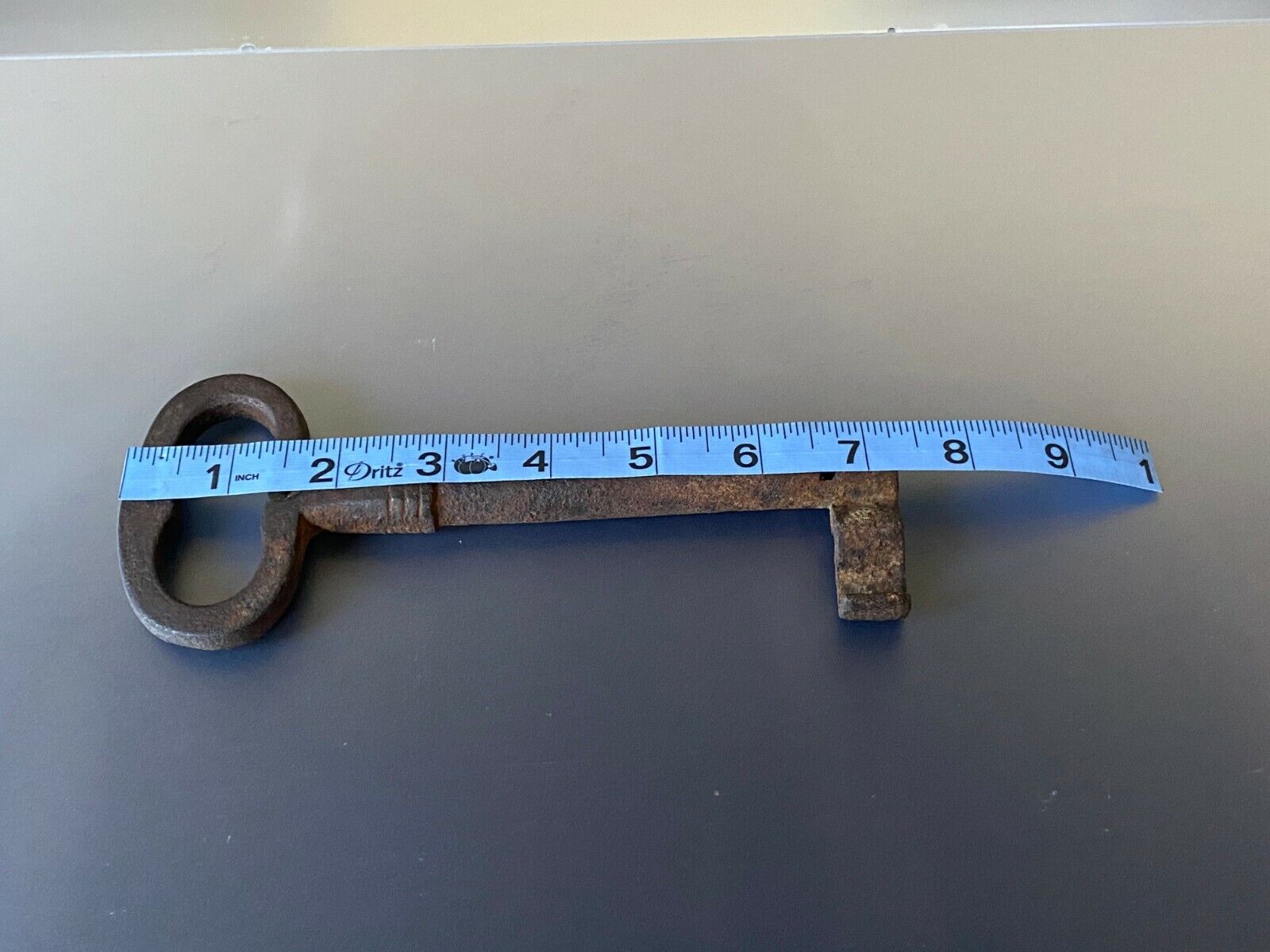 RARE 18TH CENTURY KEY HEAVY ANTIQUE VINTAGE Hand Made Iron Lock 7 1/4” 