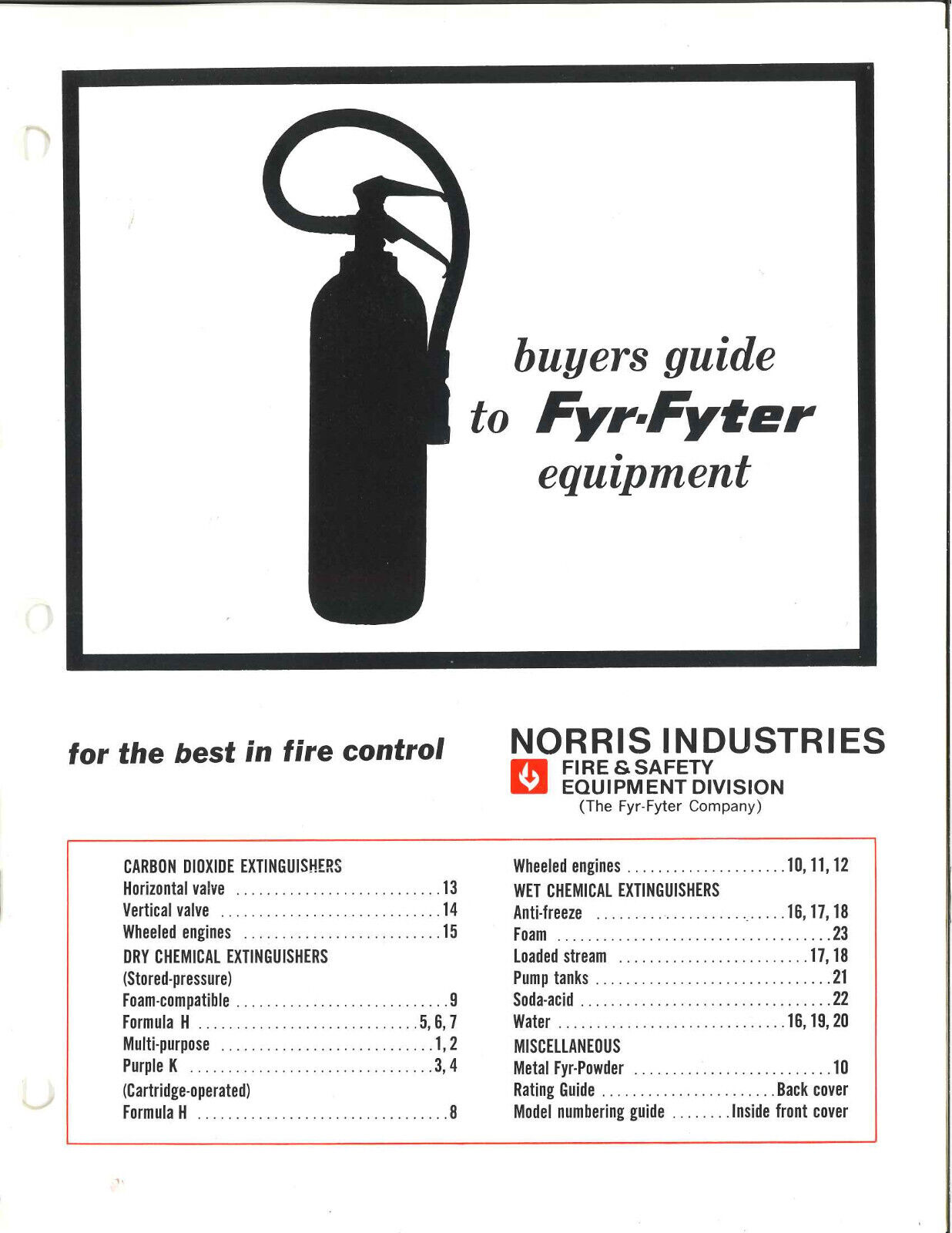 Vintage 1968 Buyers Guide to Fyr-Fyter Fire Extinguishers