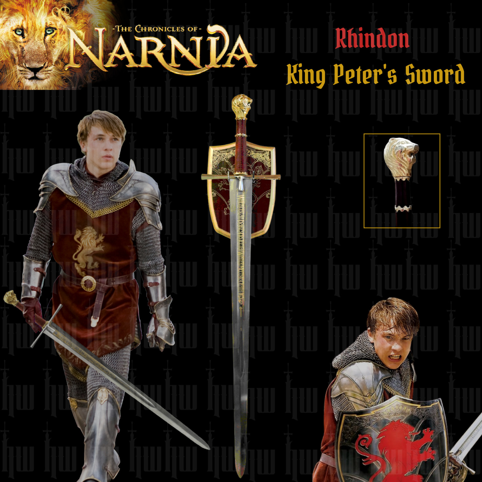 Handcraft Rhindon King Peter\'s Pevensie Narnian Long Sword Chronicles Of Narnia