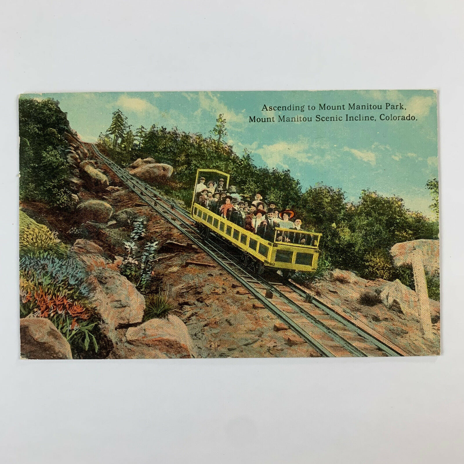 Postcard Colorado Manitou CO Scenic Incline Railroad Train 1913 Posted Divided