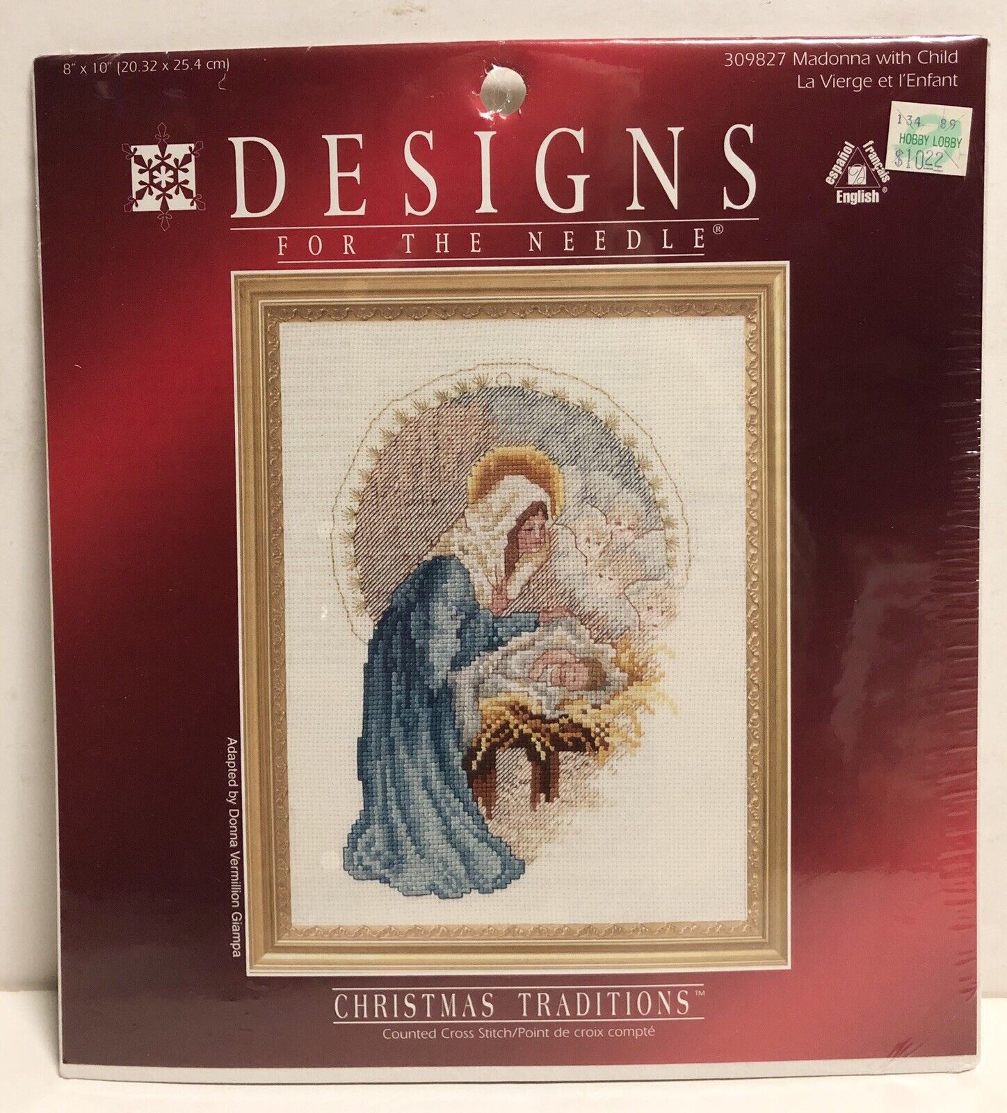 Designs For The Needle Madonna w/Child Christmas Cross Stitch Kit NEW 8 x 10