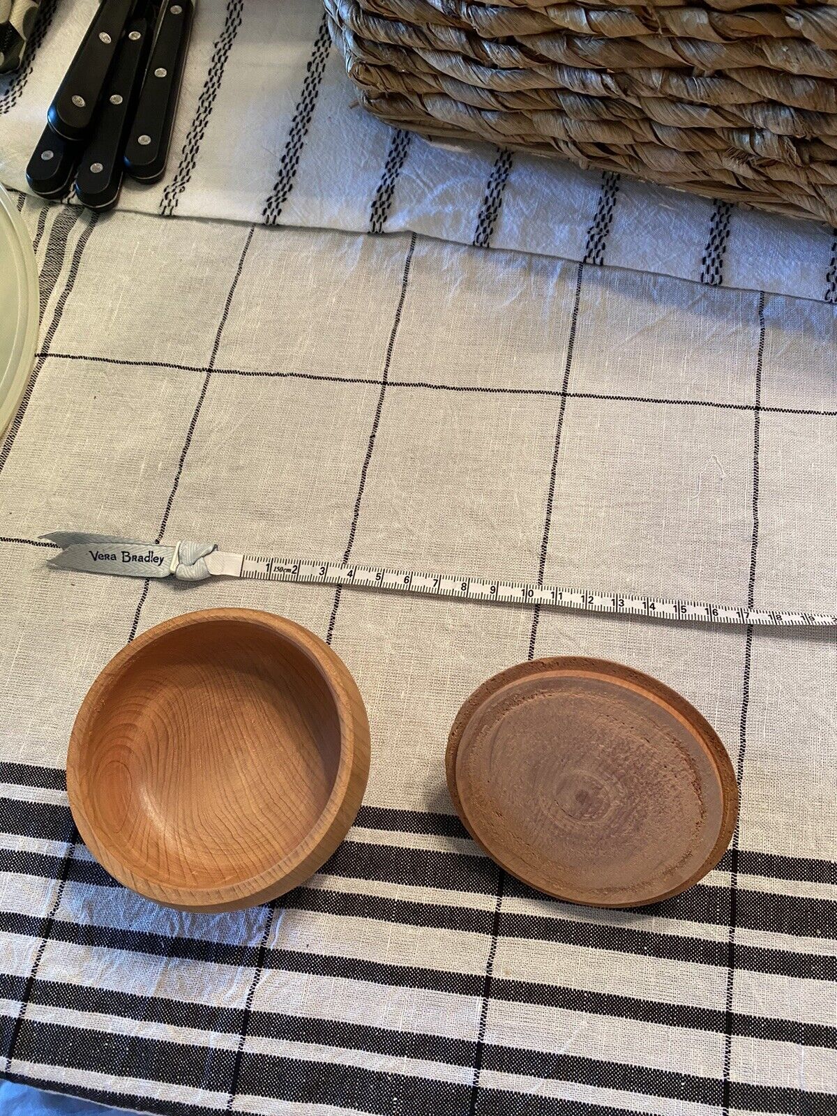 Vintage Wood Bowl Small 3.5 X 1.5