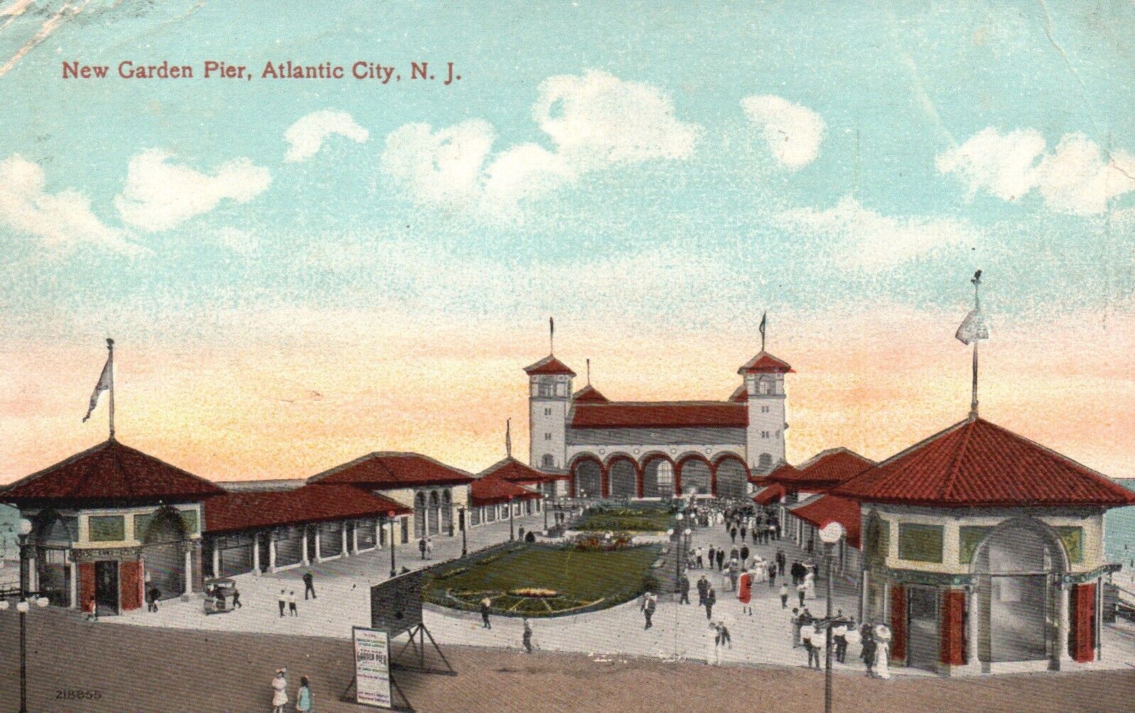 Postcard NJ Atlantic City New Jersey New Garden Pier Old PC Vintage e8389