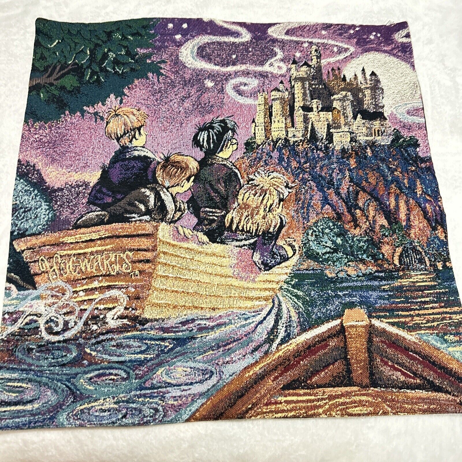 RARE vintage harry potter woven tapestry 28x28