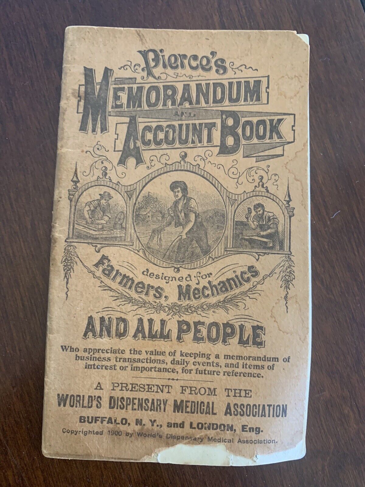 Antique 1902 Buffalo NY Pierce\'s Memorandum & Account Book USED