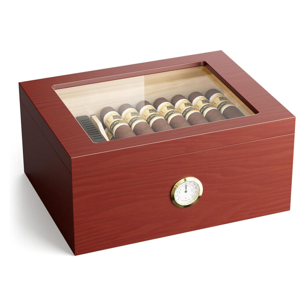 Desktop Humidors Cigars 30-50 Cigar Humidors Tabletop Cigar Box with Hygrometer