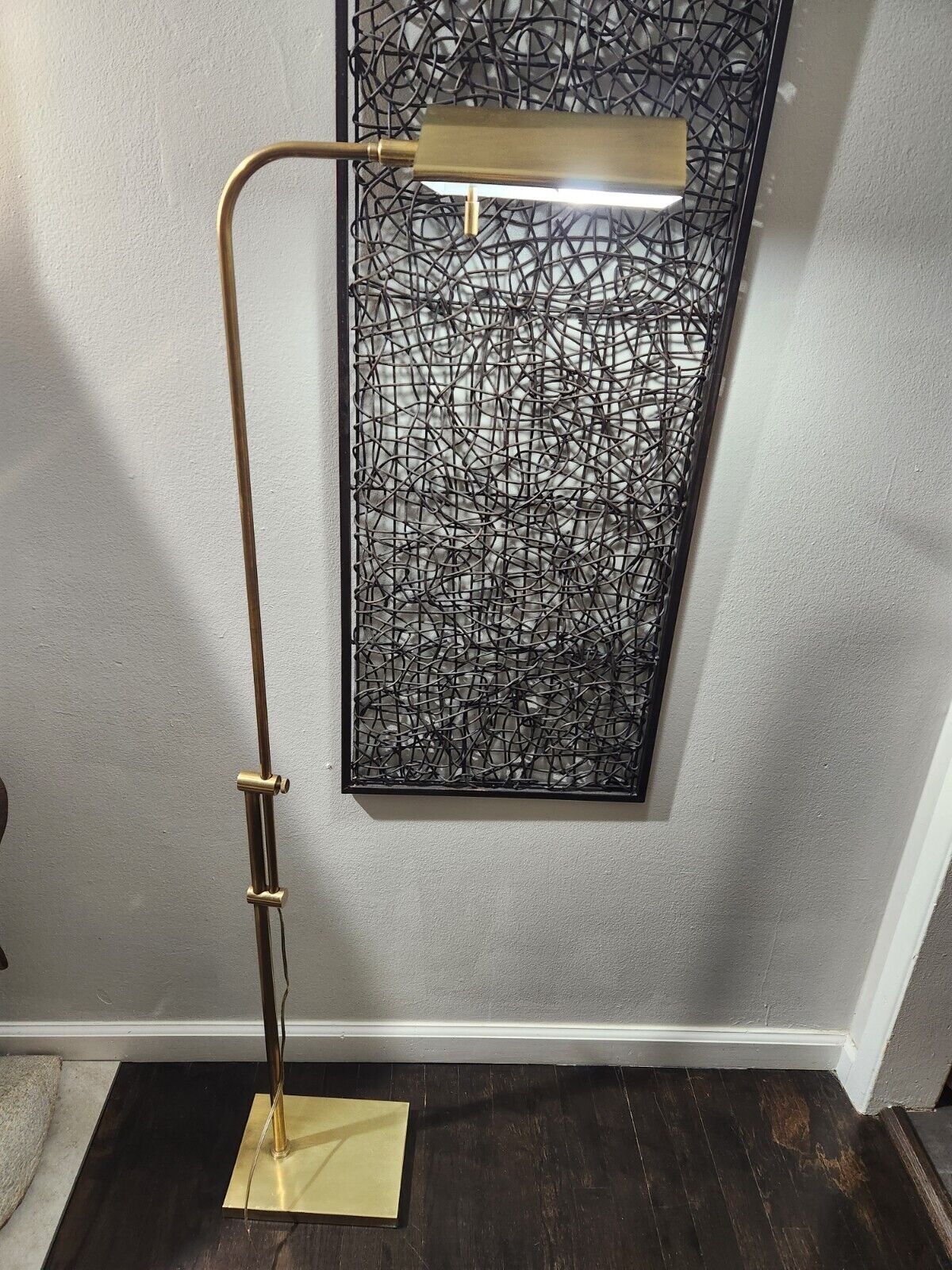 Vintage Fredrick Cooper Adjustable Brass Pharmacy Floor Lamp Mid Century Modern 