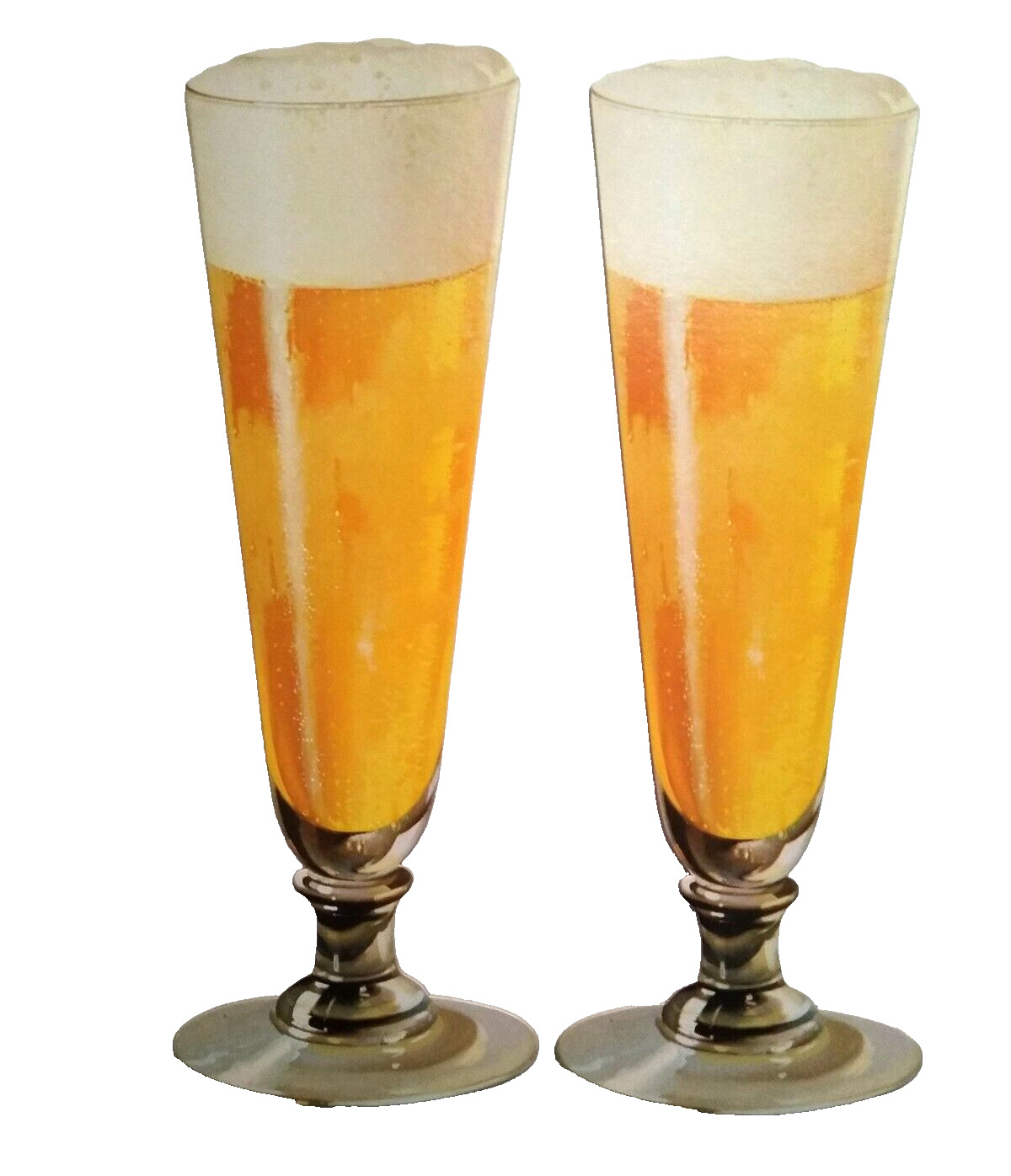 Set of 2 Tall Beer Glass Thick Cardboard Signs Vintage Bar Decor 15\