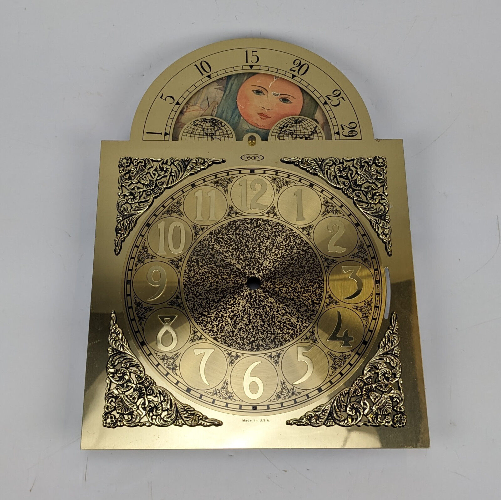 Dial Face for Hermle 1151-050 Clock - NOS blemished 94cm vintage usa moon gold