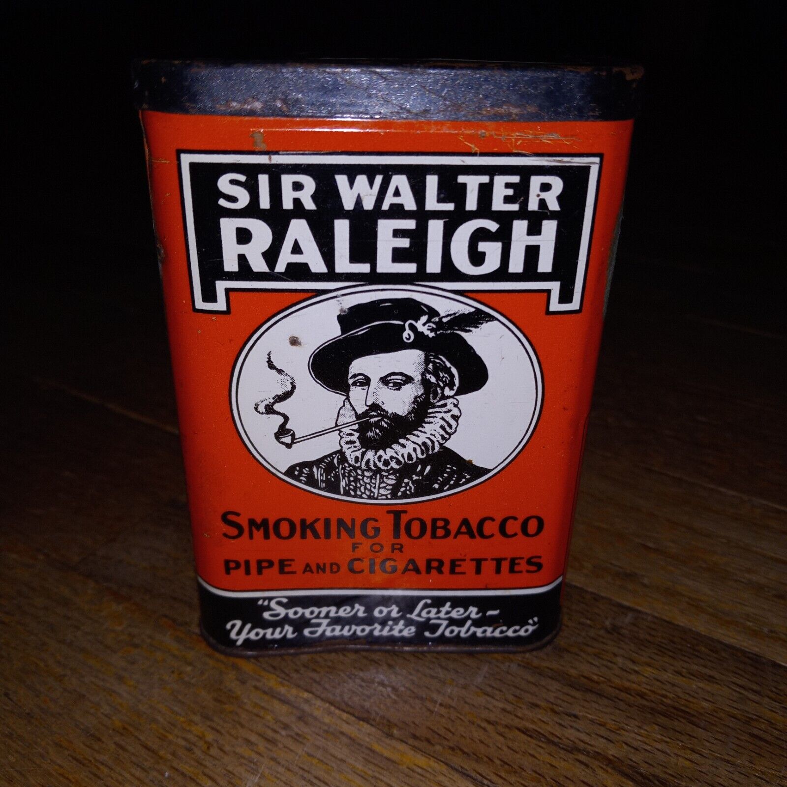 Antique Sir Walter Raleigh Tobacco Container Vintage