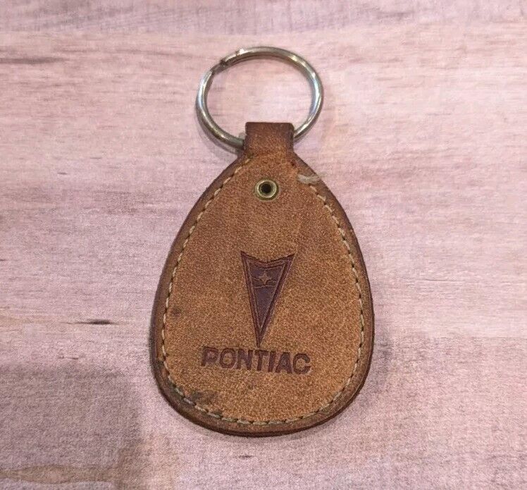 Vintage Pontiac Leather Keychain Fob