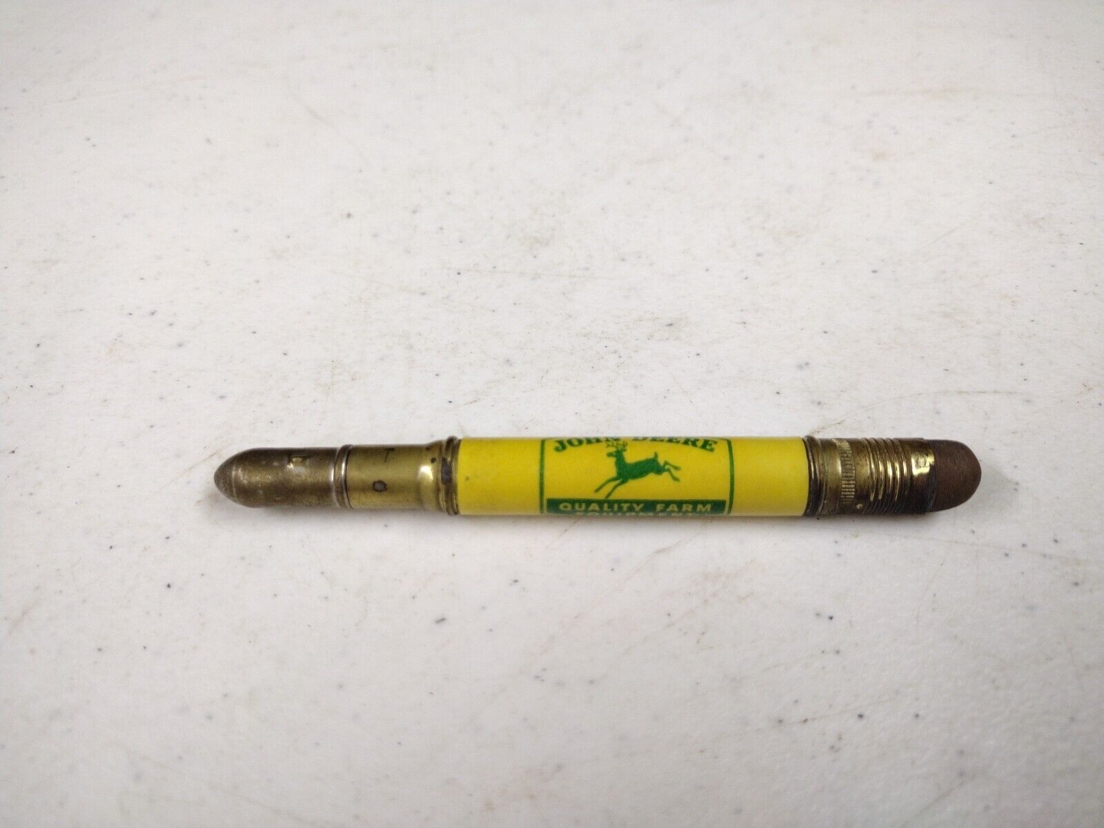 Vintage John Deere Augsberger Implement Hopedale, IL Advertising Bullet Pencil