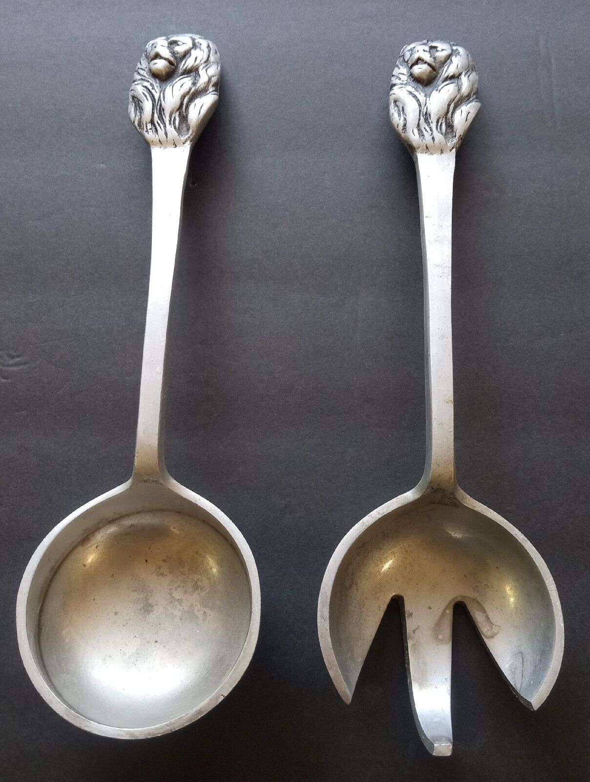 Vintage Large Lion Spoon & Fork Table Ware Accessories