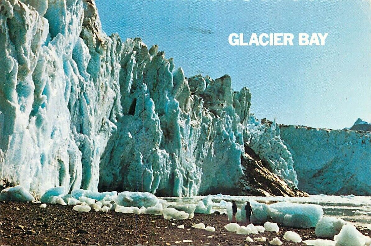 Postcard 2 People View Glaciers at Glacier Bay National Monument Alaska, AK