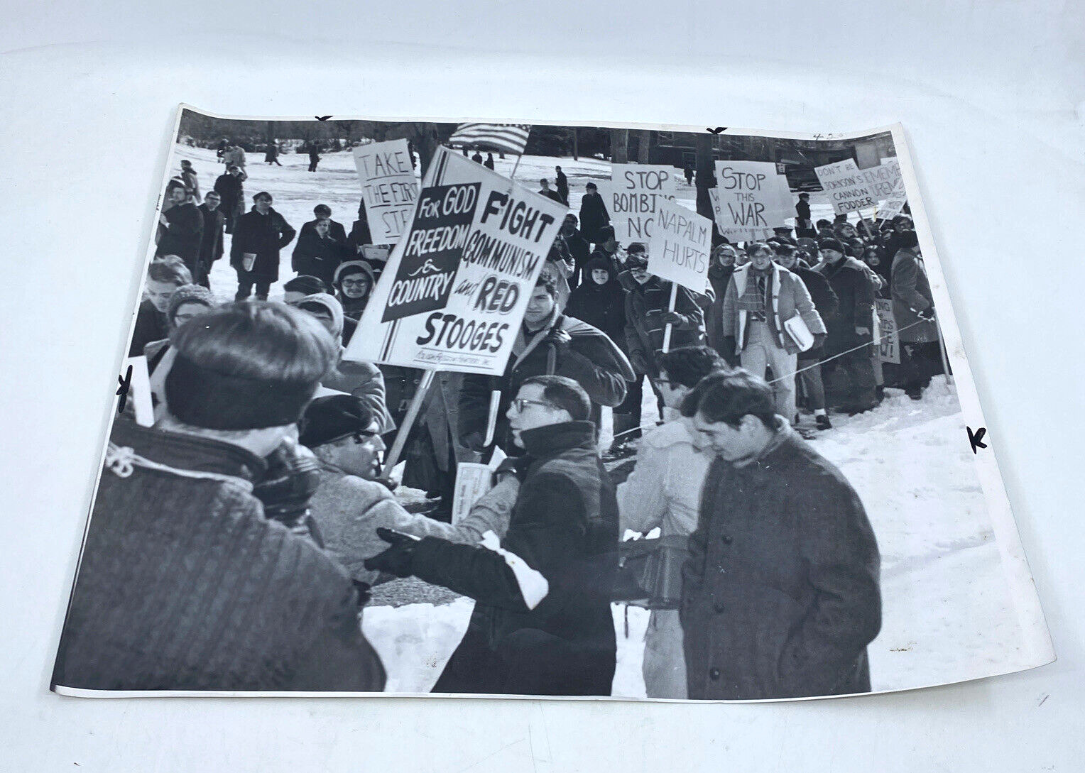 1967 Original b/w Photo Vietnam Protest Jozef Mlot-Mroz Harvard Carrol Myett