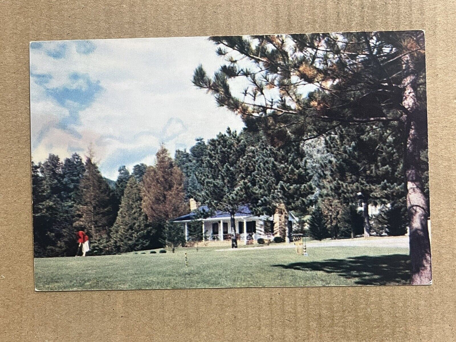 Postcard North Carolina NC Lake Logan Cherry Cottage Balsam Mountains Vintage PC