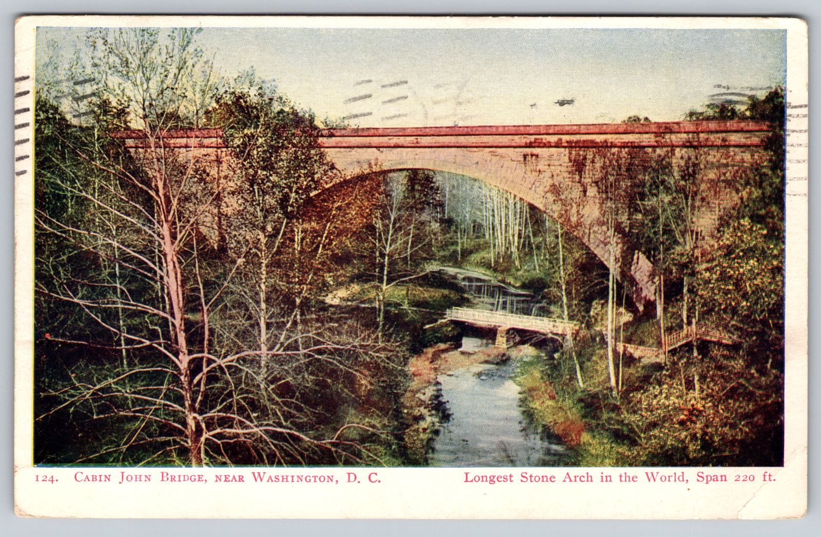 c1900s Cabin John Bridge Washington DC Aqueduct Antique Vintage Postcard