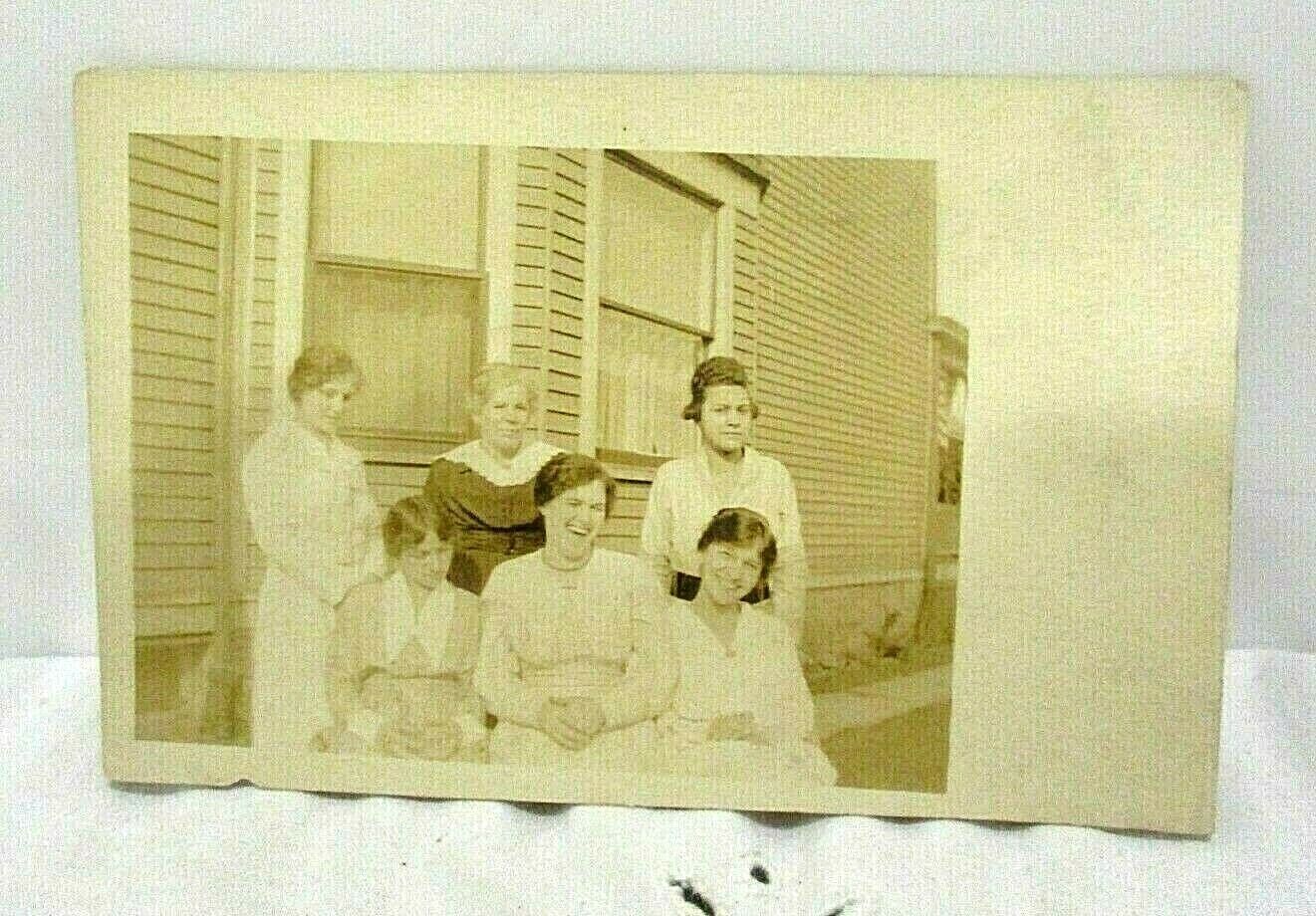 Antique RPPC Real Photo Postcard 6 Ladies Laughing Smiling Sardonic Expressions