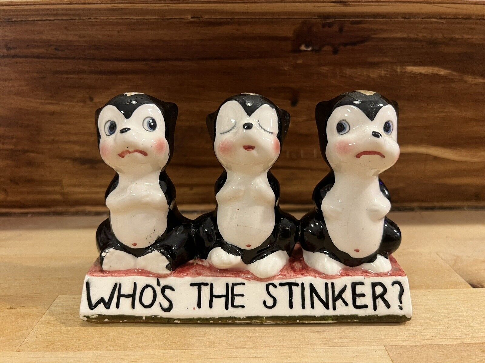 Unique Trinket - Curio - Who’s The Stinker? Ceramic Skunks