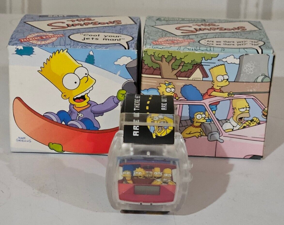The Simpsons 2002 Burger King Talking Watch The Family Drive Vintage Untested