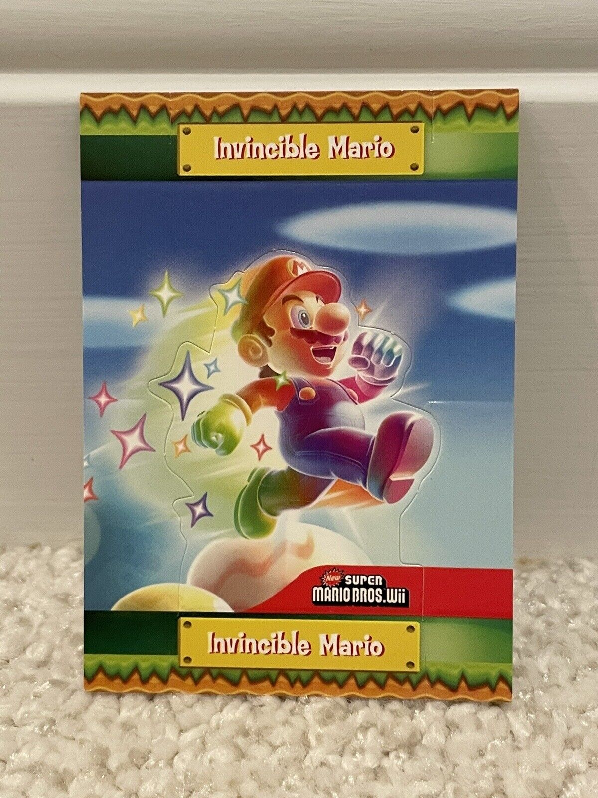 2010 Enterplay Super Mario Bros Wii Standee Invincible Mario #S6