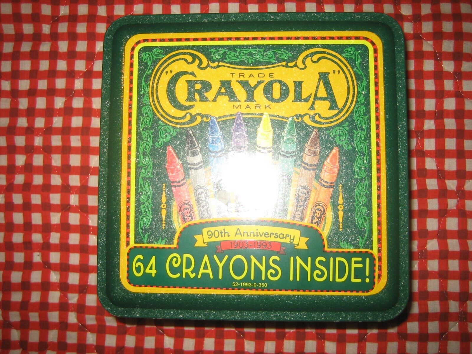 VINTAGE 1993 CRAYOLA COLLECTIBLE TIN 64 CRAYONS NEW SEALED 90TH ANNIVERSARY