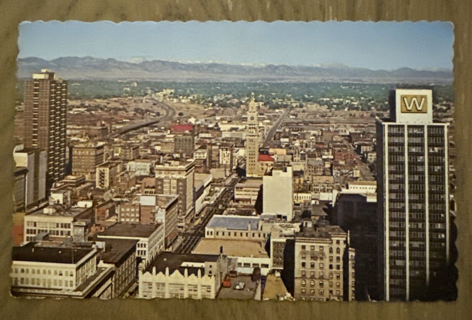 Postcard Vista Of 16th Street & the Front Range In the Rockies Denver Posted AA