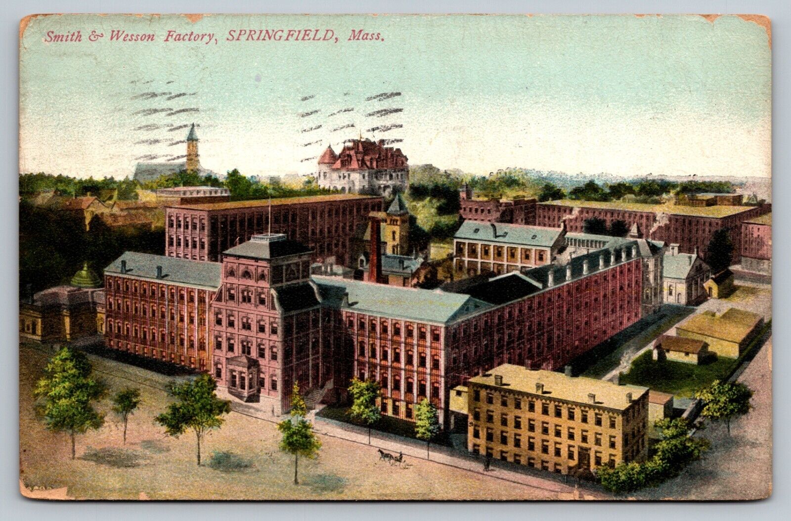 c1907 St. Francis Academy Street View Council Bluffs Iowa IA Antique Postcard