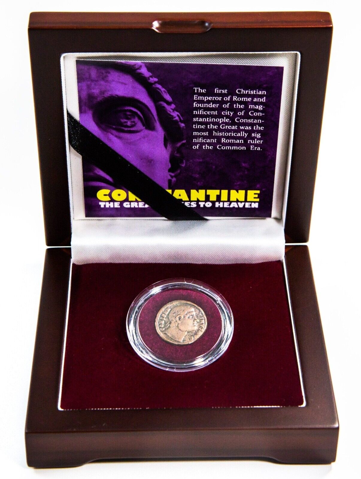Constantine the Great: “Eyes to Heaven” Roman Bronze AE Coin Deluxe Box w COA