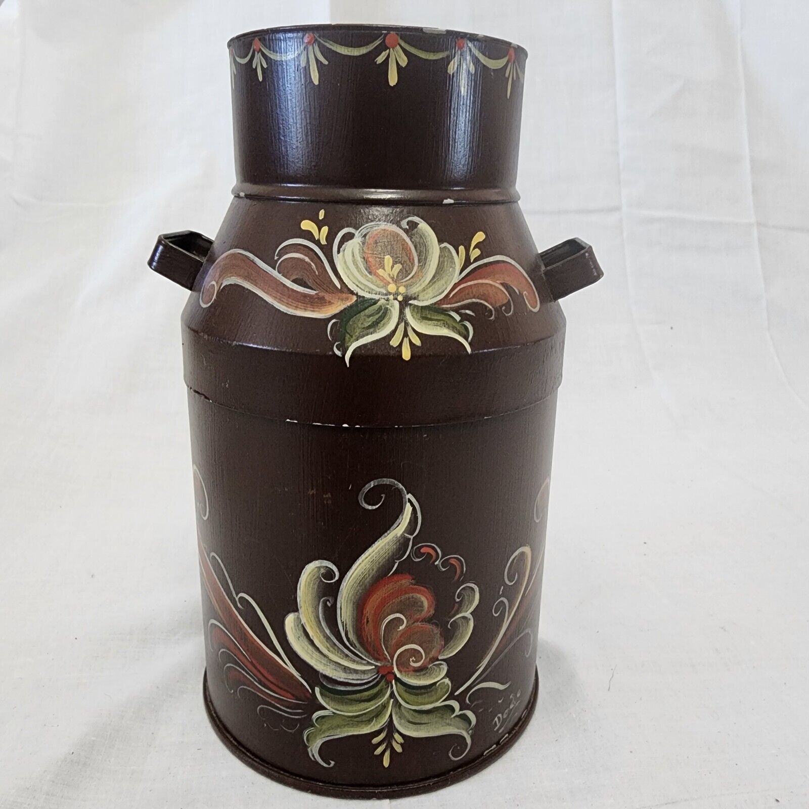 Milk Can- Rosemaling by Dorothy Olson- containter made in West Germany- Signed