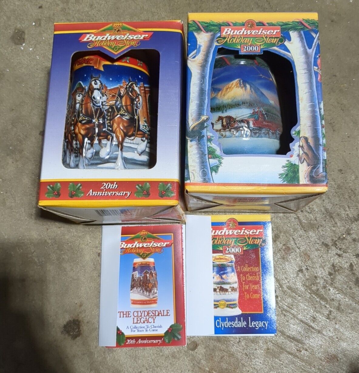1999-2000 Budweiser Holiday Stein HOLIDAY IN THE MOUNTAINS with box and COA Lot 