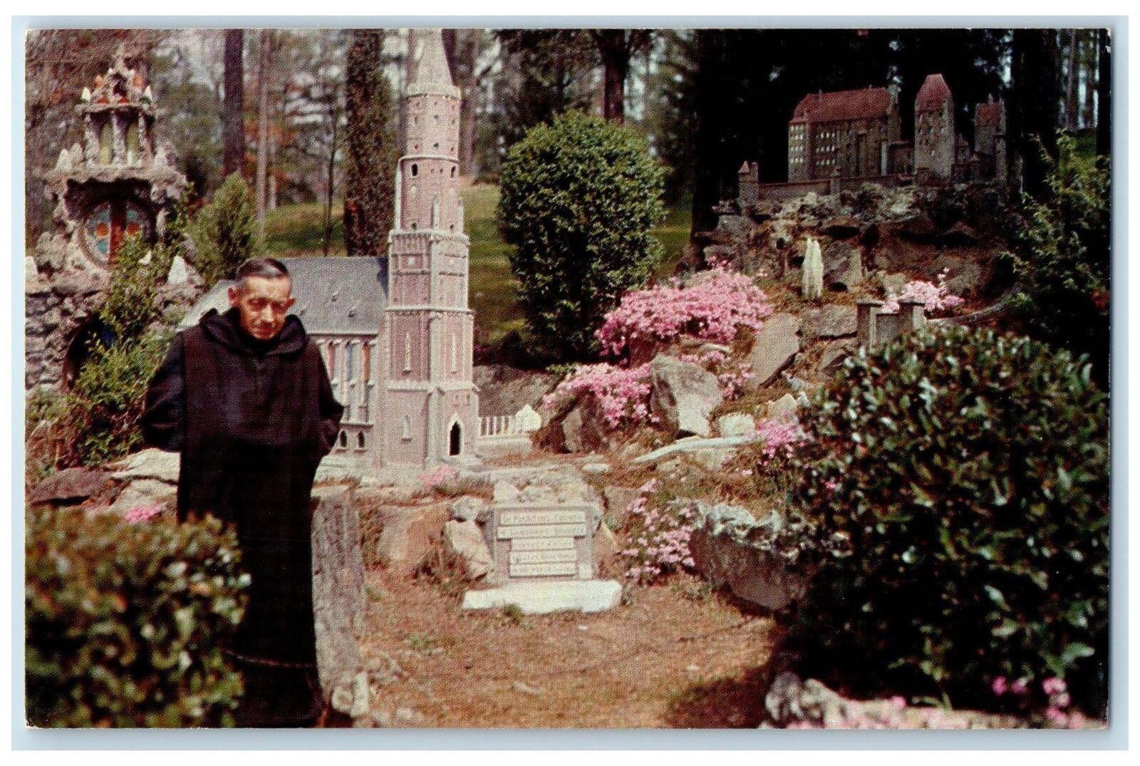 c1960\'s Brother Joseph OSB Benedictive Monk Mini Cathedral Cullman AL Postcard