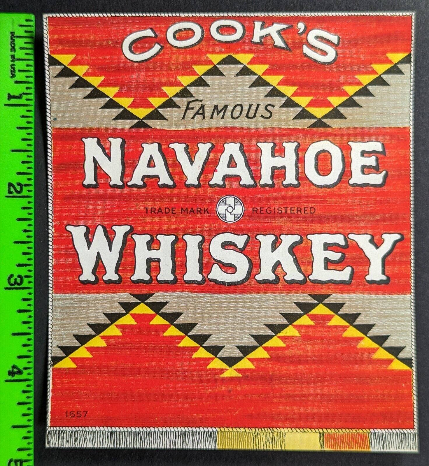 Vintage Cook's Navahoe Whiskey Alcohol Label