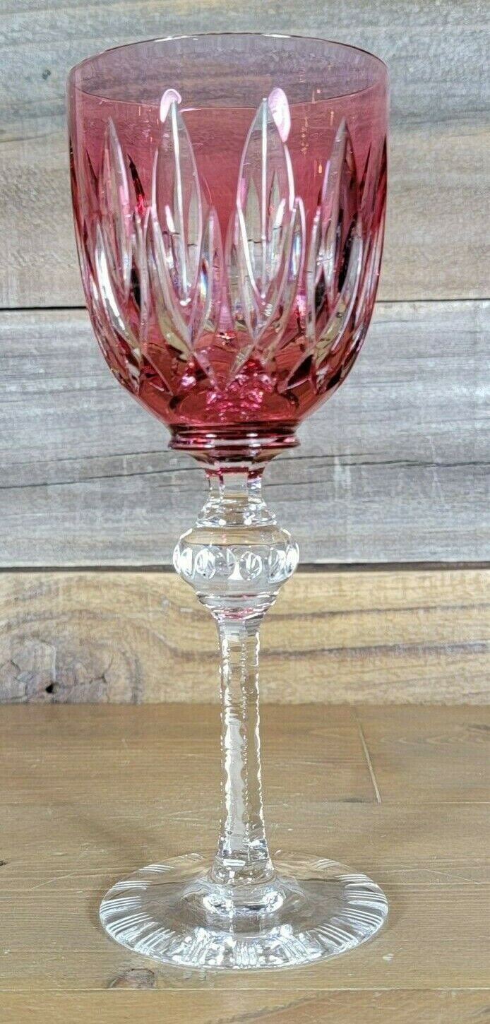Vintage Josair Josephine Hutte Cut To Clear Wine Hock Goblet Glass